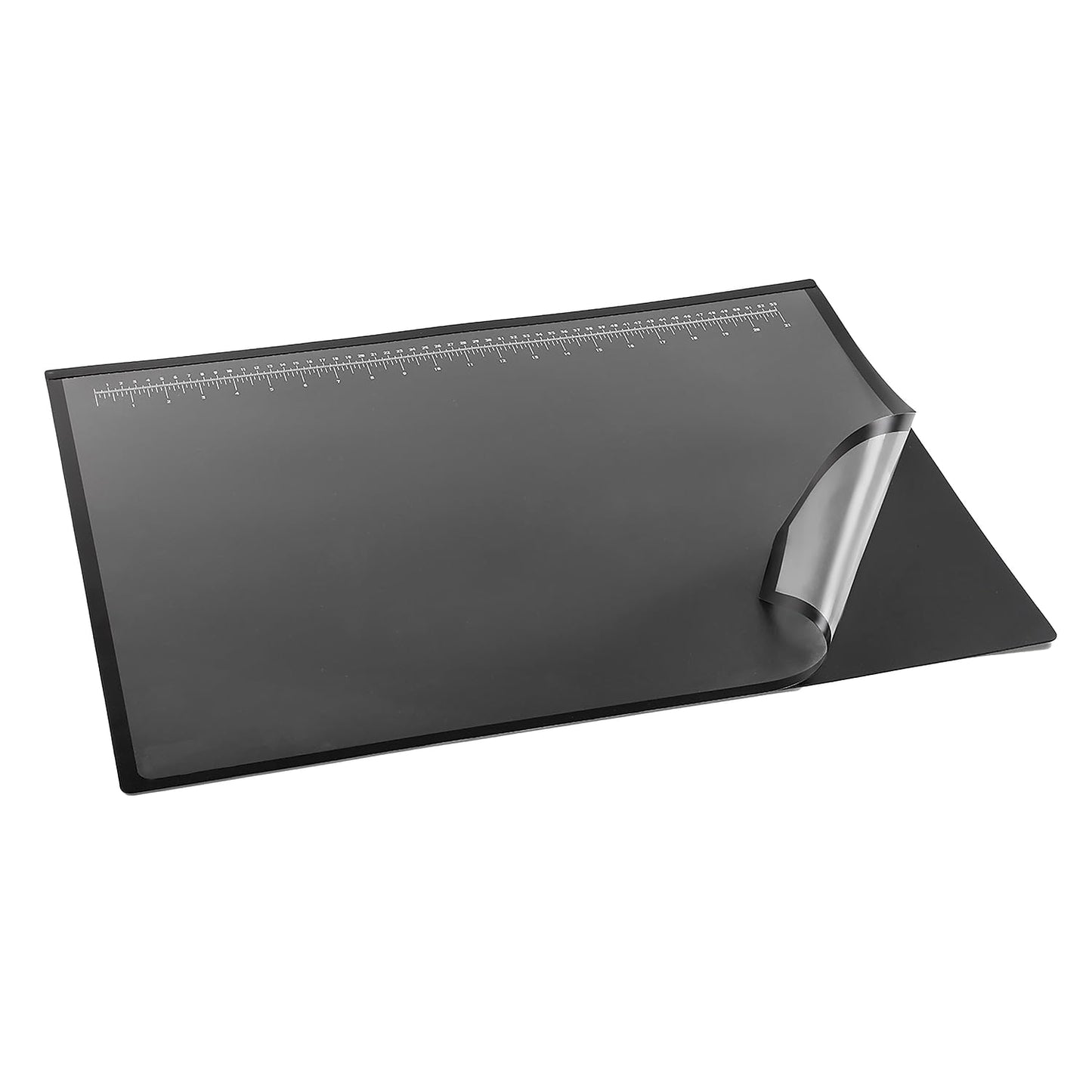 Artistic Logo Pad Engineering Desk Mat Pad for Desktop Organization & Document Protection, Printed Ruler Measurements, Black/Clear, 19" x 24"