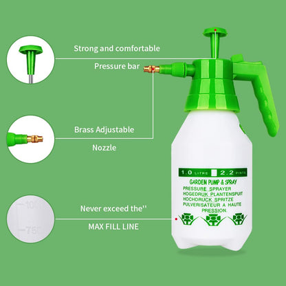 Munyonyo Garden Pump Sprayer,68oz/34oz Hand-held Pressure Sprayer Bottle for Lawn with Safety Value&Adjustable Nozzle, for Watering,Spraying Weeds,Home Cleaning and Car Washing,0.5 Gallon