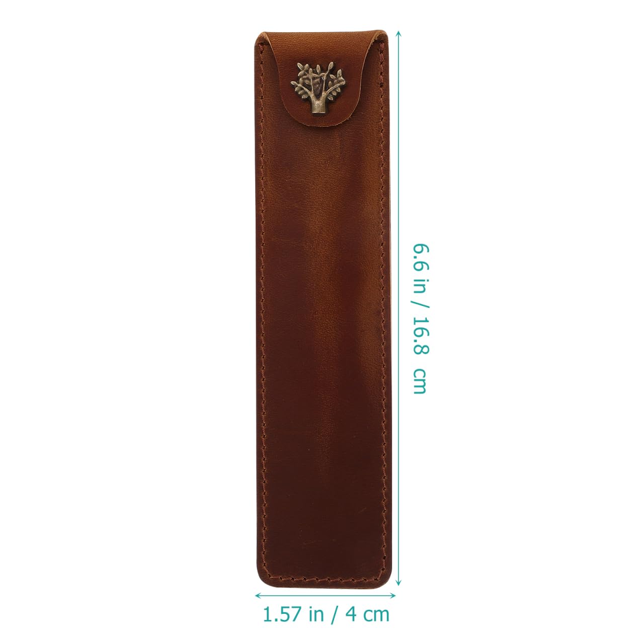 NUOBESTY Leather Pen Pouch Genuine Cowhide Single Pen Case Holder with Snap Button for Fountain Rollerball Ballpoint Pens 6.61X1.57X0.59In Office and School Use