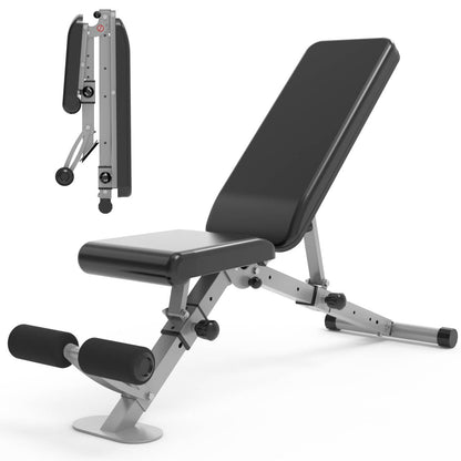 leikefitness Adjustable Weight Bench Foldable Workout Exercise Bench with Automatic Lock for Upright Incline Decline and Flat Full Body Exercise
