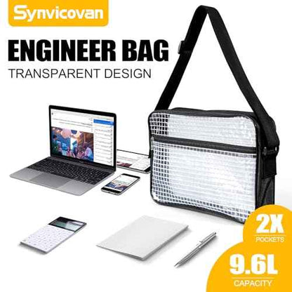 15.7 Inch Tool Bag-Transparent & Anti-static Cleanroom Engineer Bag for Work and Travel£¨fabric shoulder straps£©