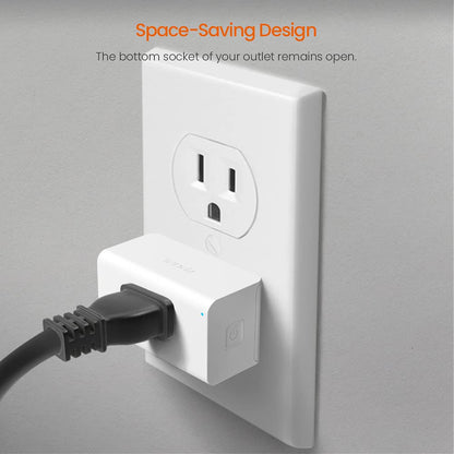 TENDA SP6 Smart Plug WiFi Outlet Switch, Works with Alexa & Google Assistant for Voice Control, Remote Control via App, Timer & Schedule Function, 15A Easy Install, Compact Design, FCC ETL Certified