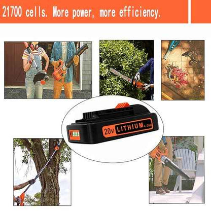 2Packs Replacement Black and Decker 20V Battery 4.0Ah, Built with 21700 Cells, High-Performance Lithium-Ion Battery Compatible with 20V Tools