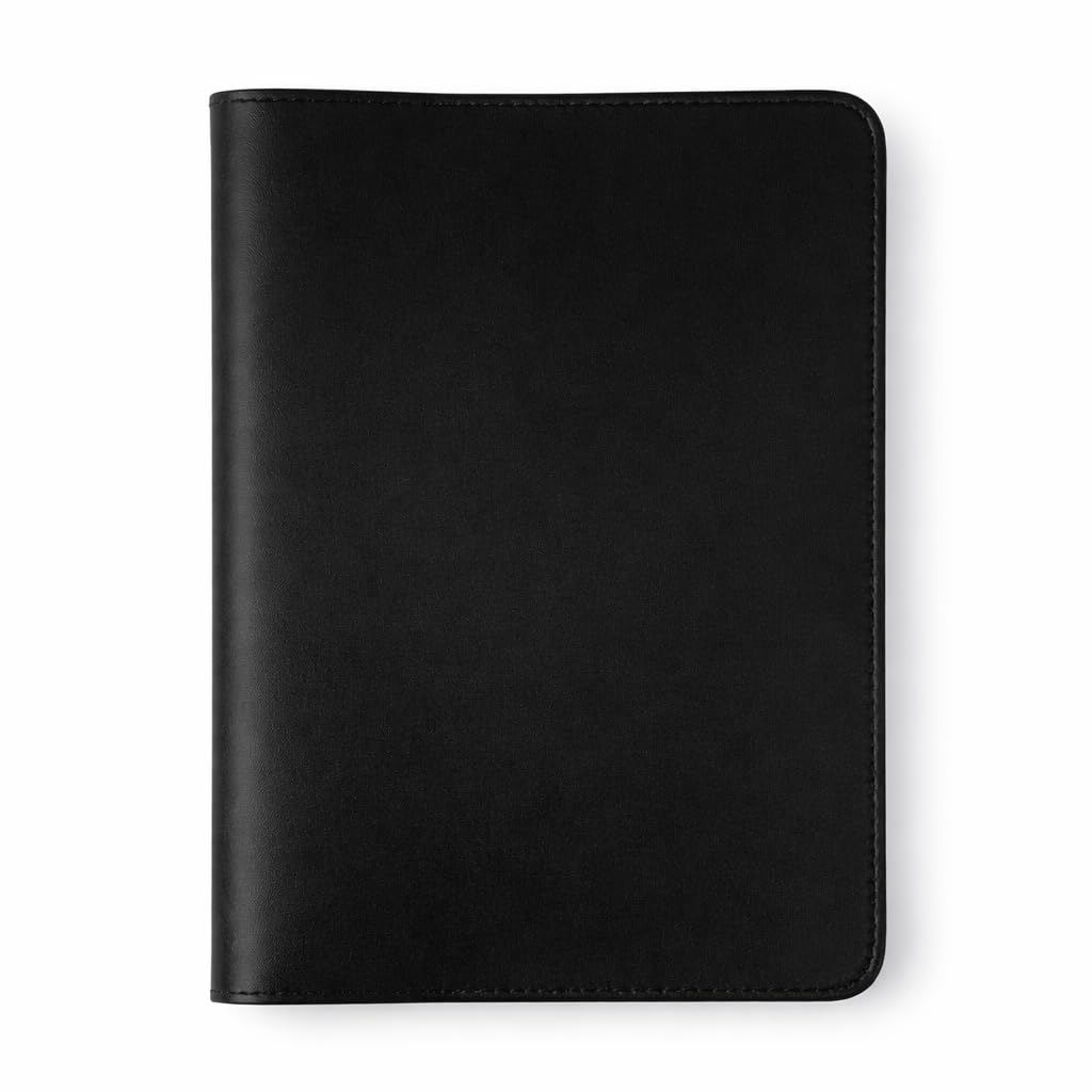 TheAntiq Premium Leather Journal Cover A5 – Handmade Refillable Notebook Cover Sleeve with Pen Holder for Writing, Travel & Business Use 5.75 x 8.25 (Black)
