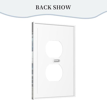 White Blue Flower Peonies Light Switch Cover 1 Gang Outlet Plate Single Duplex Wall Plate Covers Decorative Switchplate Covers Electrical Faceplate for Home Decor