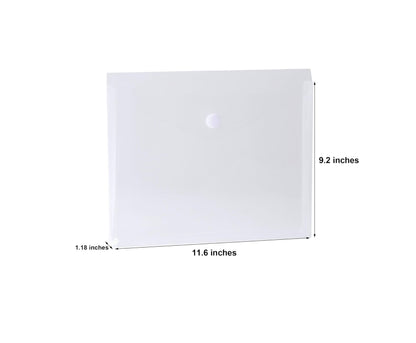 YESSART 8.5 x 11 Letter Sized Clear Plastic Envelopes with Expanding Gusset Document File Storage Holder 20 Pack Hook Loop Closure