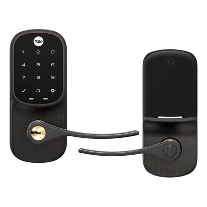 Yale Assure Lever - Keypad Lever Lock (for Doors with no deadbolt) - Keyless Entry with pin Code Unlocking and one-Touch or Auto-Locking - Black Suede