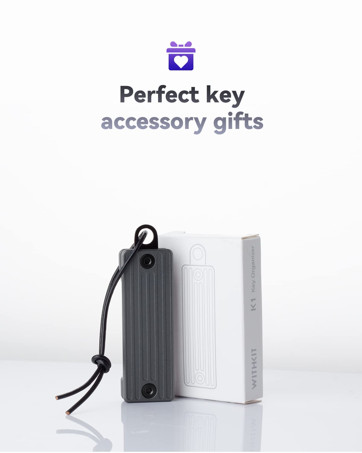 withkit Life Metal Fit Key Chain Minimalist Aluminum Key Holder Organizer with Compact Key Ring and Leather Lanyard Keychain Accessories