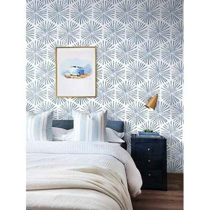 Guvana 17.3''¡¿118'' Peel and Stick Wallpaper Blue and White Wallpaper Modern Geometric Contact Paper for Bathroom Bedroom Striped Self-Adhesive Wall Paper for Cabinets Drawer