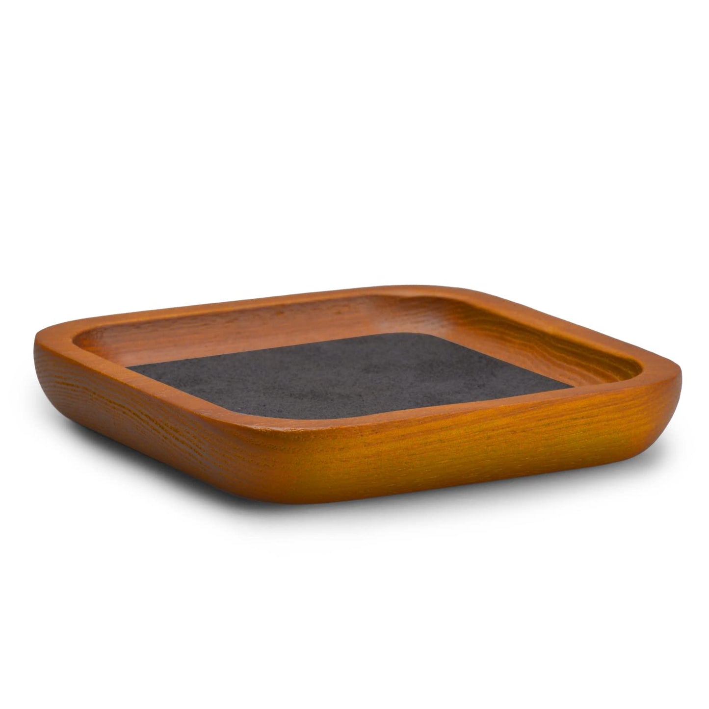 Oirlv Solid Wood Jewelry Display Tray Small Jewelry Tray Rings Earrings Bracelets Necklace Holder Organizer (Small, Grey)