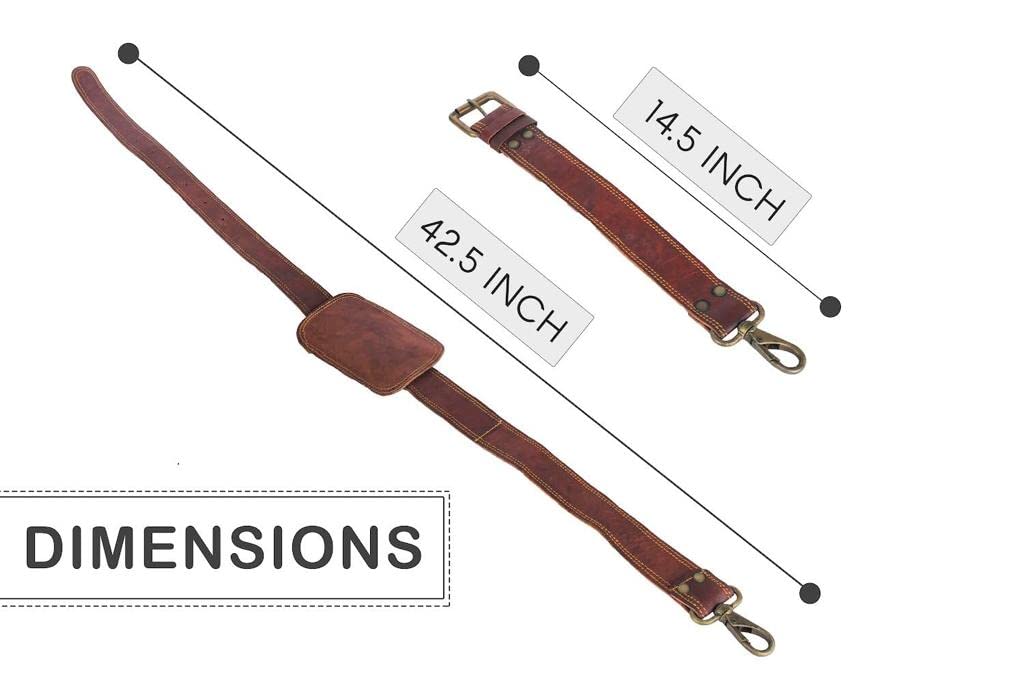 Leather Adjustable Padded Replacement Shoulder Strap with Metal Swivel Hooks Perfect Match for Messenger Bag, Laptop Bag, Camera Bag, Duffel Bag, Handbags, Purse, Satchel & More