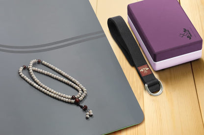 Heathyoga Yoga Blocks 2 Pack with Strap, High Density EVA Foam Yoga Block and Yoga Strap Set to Support and Improve Poses and Flexibility (Purple)