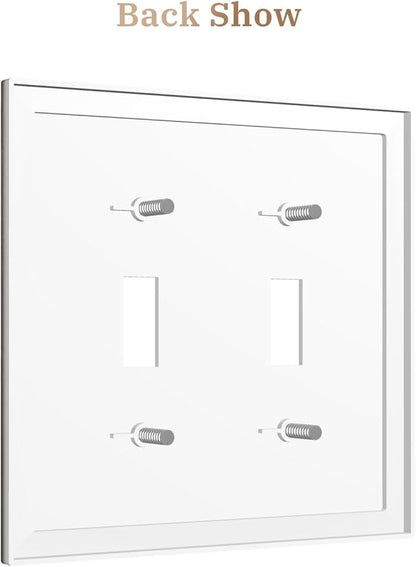 Decorative Art Light Switch Covers Nautical Rustic Star Emblem 2 Gang Double Toggle Wall Plate Decorative Switchcover Electrical Switchplate for Home Decor