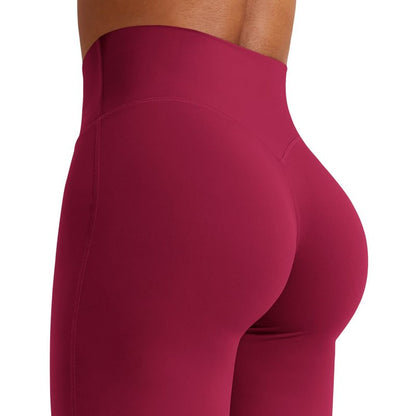 YEOREO Workout Leggings Womens No Front Seam Straight Leggings 35" High Waist Buttery Eddiy Gym Yoga Pants Ancora Red S