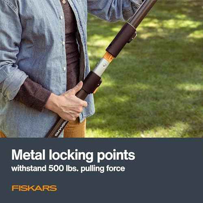 Fiskars XtendControl Extendable Tree Pruner (6 ft), Adjustable Branch Trimmer with 15" X1 Saw with Hand Saw Option, 3-6 ft Extension Pole, and Secure Locking System for Precision Cutting