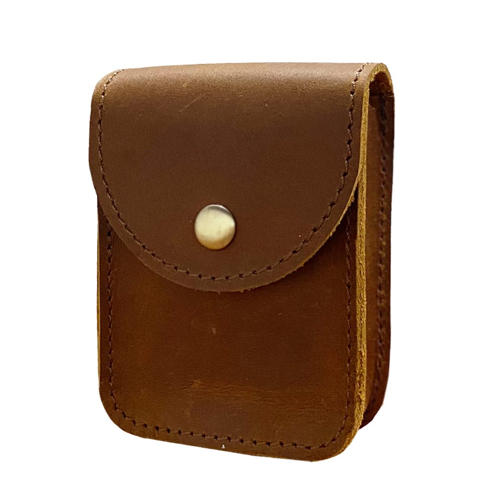 aolaso Genuine Leather Playing Card Case, Single Deck Playing Card Box，Leather Pouch Multipurpose with Belt Clip for Carrying Cards Small Tools Storage
