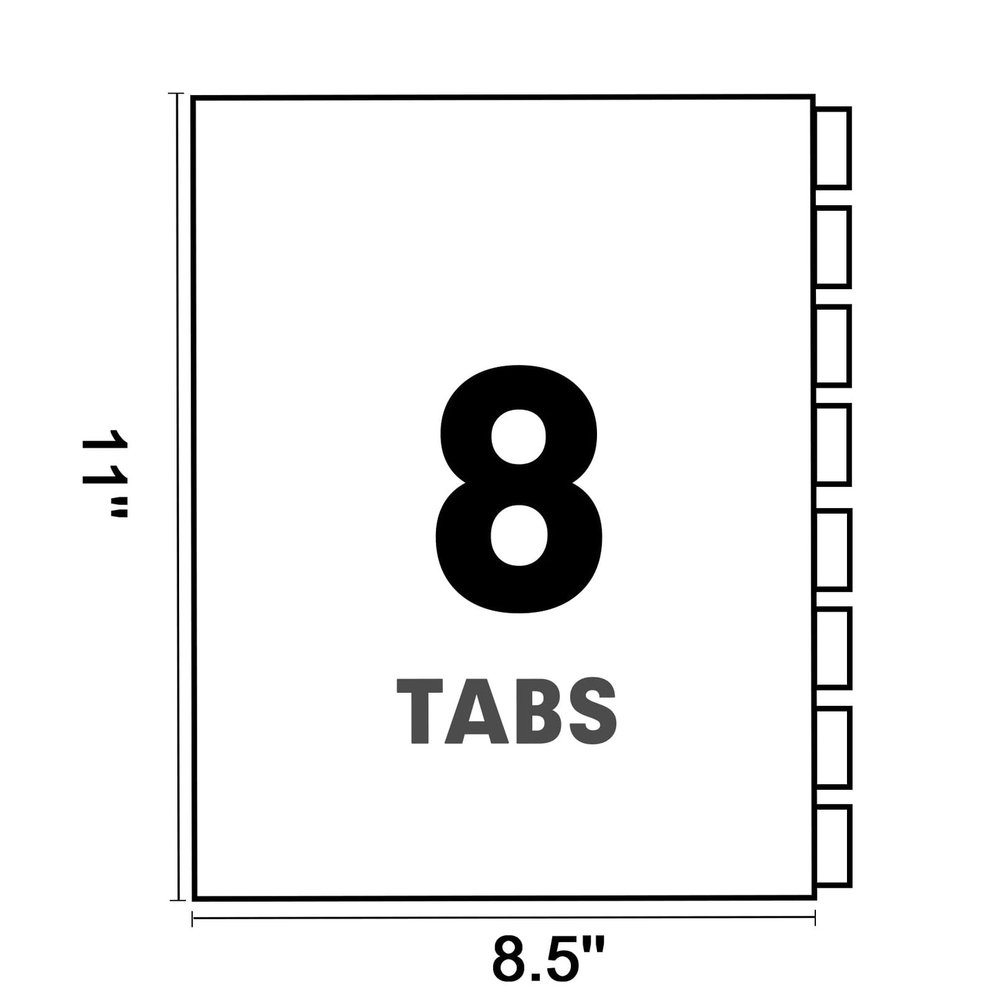 Binder Divider, PANDRI 200 Pack Binder Index Dividers with 8 Insertable Multicolor Big Tabs, Letter Size Paper Binder Divider for School Office Home Business