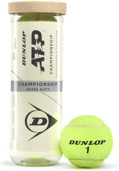 Dunlop ATP Championship Tennis Balls - Extra Duty, Regular Duty & High Altitude | 3 Ball Can Multi-Pack Options