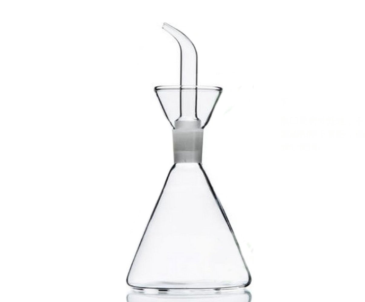 ELETON Olive Oil Dispenser Bottle Glass with No Drip Bottle Spout -Pourer Dispensing Bottles for Kitchen - Olive Glass Dispenser to Control Cooking Vegetable Oil and Vinegar(8 oz)