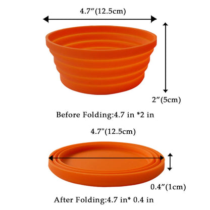 Ecoart Silicone Expandable Collapsible Bowl for Travel Camping Hiking, Blue (1 Pack)