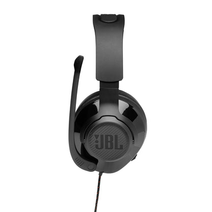 JBL Quantum 200 - Wired over-ear gaming headset with Voice focus directional flip-up mic and memory foam ear cushions (Black)