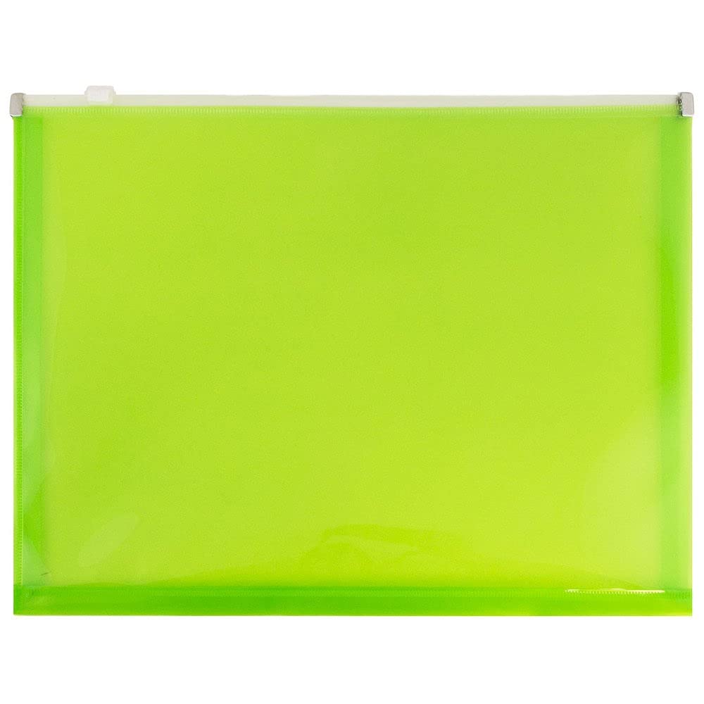 JAM PAPER Plastic Envelopes with Zip Closure - Letter Booklet - 9 3/4 x 13 - Assorted Colors - 6/Pack
