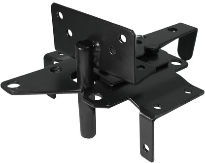 Self-Locking Gate Latch Heavy Duty Post Mount Automatic Gravity Lever Wood/PVC Fence Gate Lock with Fasteners Hardware,for Secure Pool |Yard | Gadren, Steel,Black