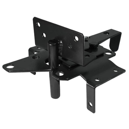 Self-Locking Gate Latch Heavy Duty Post Mount Automatic Gravity Lever Wood/PVC Fence Gate Lock with Fasteners Hardware,for Secure Pool |Yard | Gadren, Steel,Black