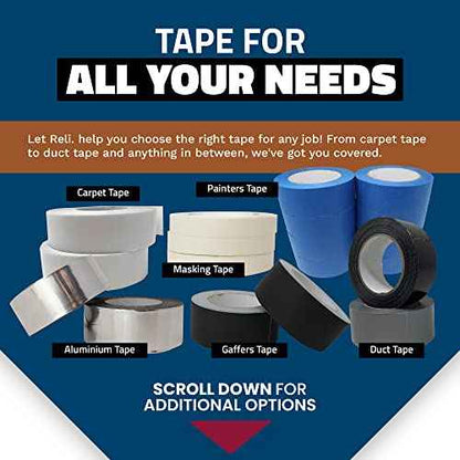 Reli. Duct Tape, Black | 1.88" x 60 Yards Total (2 Rolls, 30 Yds Each) | Heavy Duty Duct Tape - Waterproof, Tear by Hand | Repairs, Construction, Bundles, Piping,Box Sealing (Black)