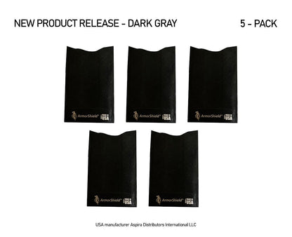 Semper Paratus Gear TYVEK RFID Blocking Credit Card Sleeves Protectors | 100% MADE IN USA - For Travel wallet, pocket or purse. Safeguard against identity theft (GRAY-5PACK)
