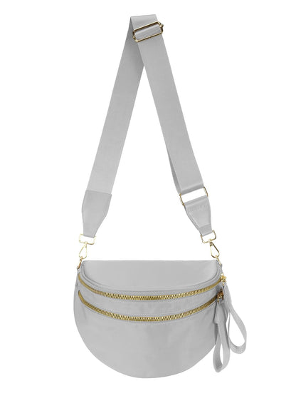 Pure Colour Crossbody Bag Bum Bag for Women,Spacious Purse Fanny Packs Belt Bag,Oversized Bum Bag (Colour Bum Bag-Beige)