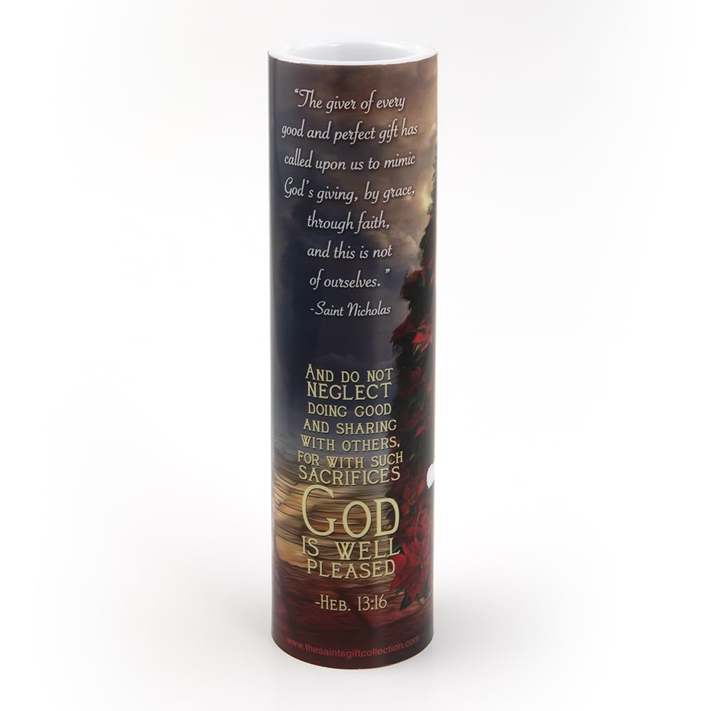St Nicholas, LED Flameless Devotional Prayer Candle, THE SAINTS COLLECTION