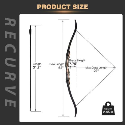 TOPARCHERY 62" Recurve Bow,Bow and Arrow Adult Archery Bow Set for Beginner or Adults
