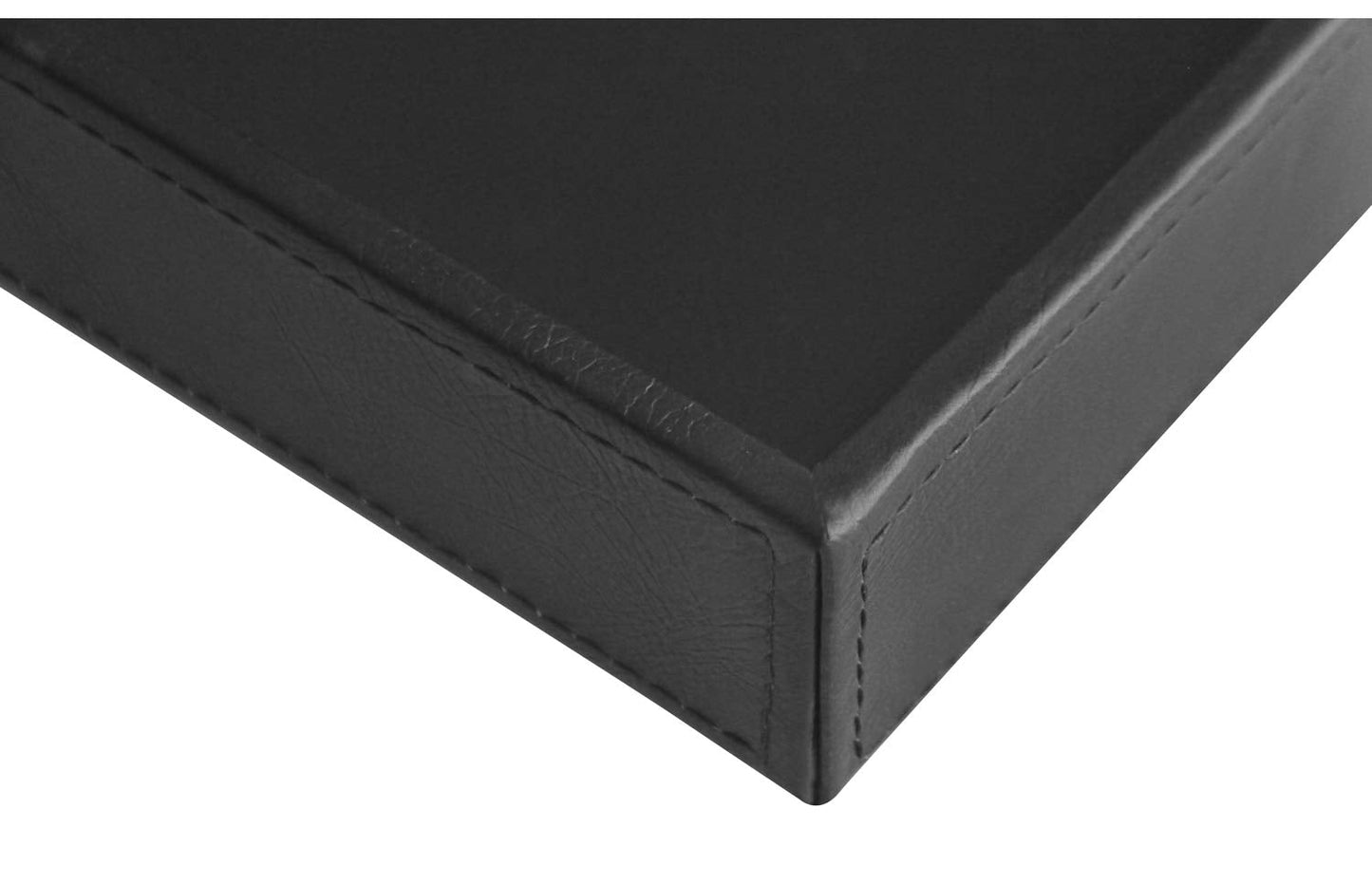 Vixdonos Valet Tray Nightstand Organizer Leather Catchall Tray for Perfume,Jewelry,Key and Remote on Counter or Dresser(Black)