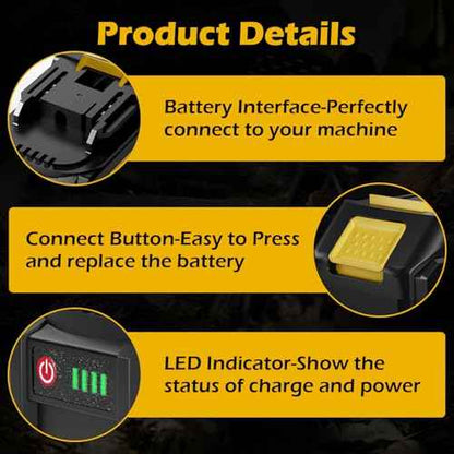 20V Lithium Battery Compatible with Makita Power Tools, 3.0Ah Rechargeable Batteries with Led Indicator, Portable Outdoor Power Equipment Accessories Replacement