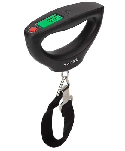 Mougerk 110lb 50kg Portable Digital Hanging Luggage Weight Scale Postal Scales, 2 AAA Batteries (Not Included) (Black)