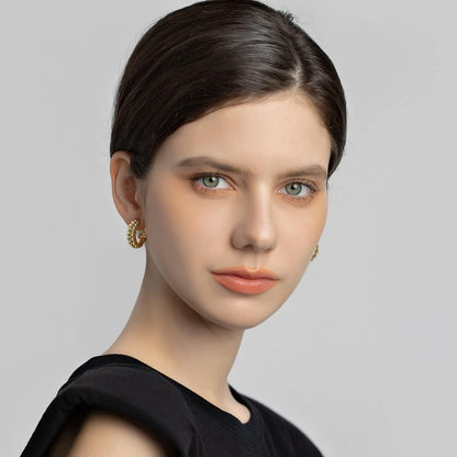 LILIE&WHITE Gold Clip on Hoop Earrings For Women Fashion Clip on Earrings For Girls Chunky Hoop Earrings No Piercing Fake Earrings Costume Jewelry Gift…