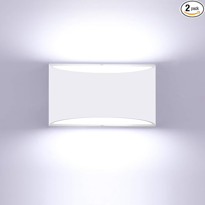 Lightess Indoor LED Wall Lamp 12W Dimmable Up Down Wall Light for Living Room Bedroom Hallway Staircase Cool White