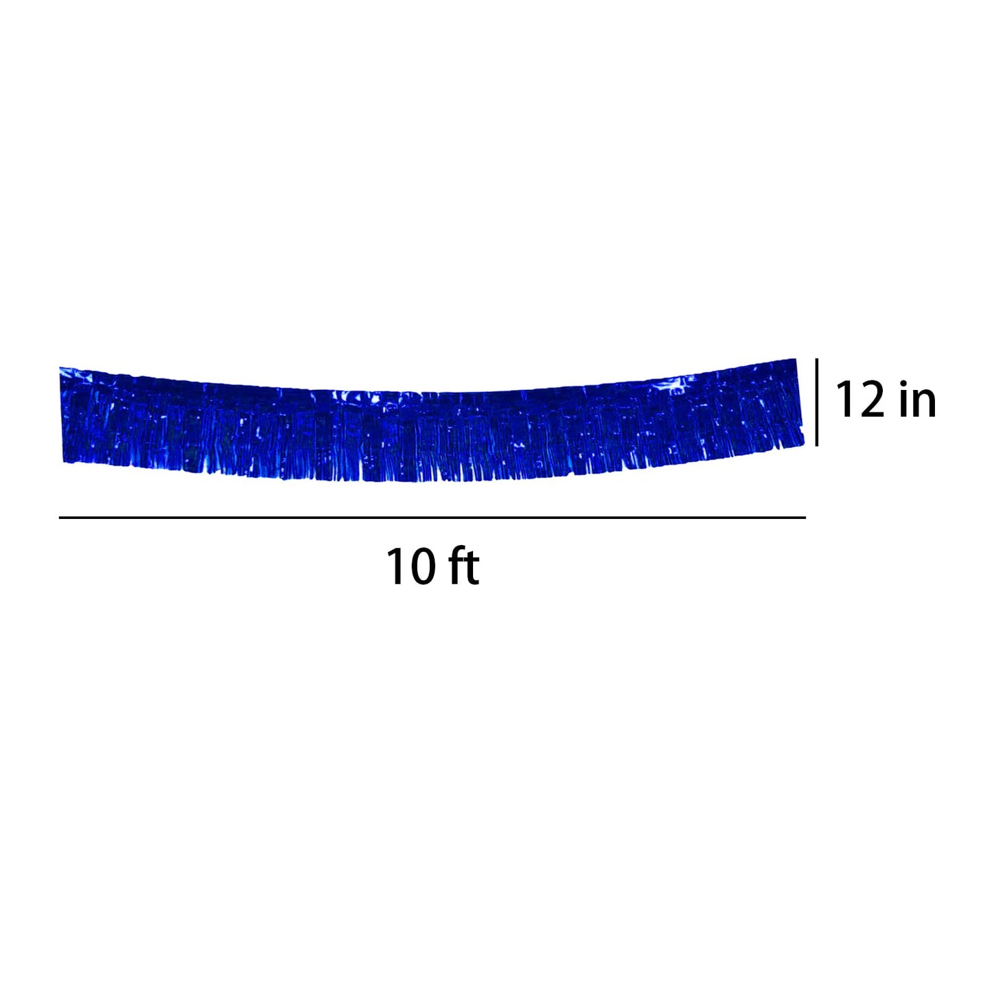 6 Pack 10 Feet Foil Fringe Garland Metallic Foil Tinsel Fringe Garland Wall Hanging Foil Fringe Banner for Parade Floats, Wedding, Father's Day, Baby Shower, Birthday (Blue)