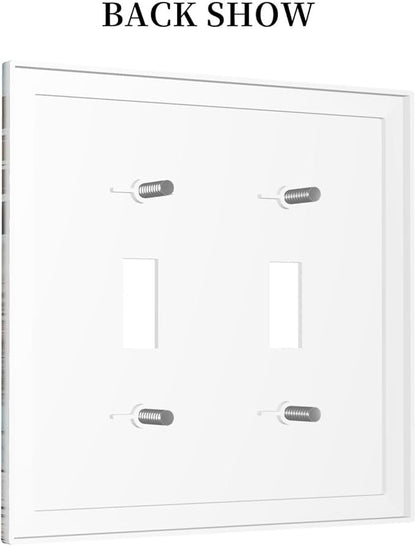 Rustic Western Farmhouse Windmill 2 Gang Light Switch Plate Cover Vintage Barn Wooden Plank Inspirational Quote Double Toggle Wall Plate Decorative Switchplate Electrical Faceplate