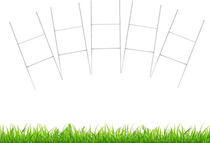 5 Pack Sign Stakes 16"x7", Metal H Frame Yard Sign Stakes for 4mm,5mm Corrugated Plastic Yard Signs