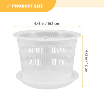 GANAZONO 4Pcs Plastic Orchid Pots with Drainage Holes 6.5 Inch Clear Succulent Nursery Planting Pots for Indoor Garden Balcony Decor