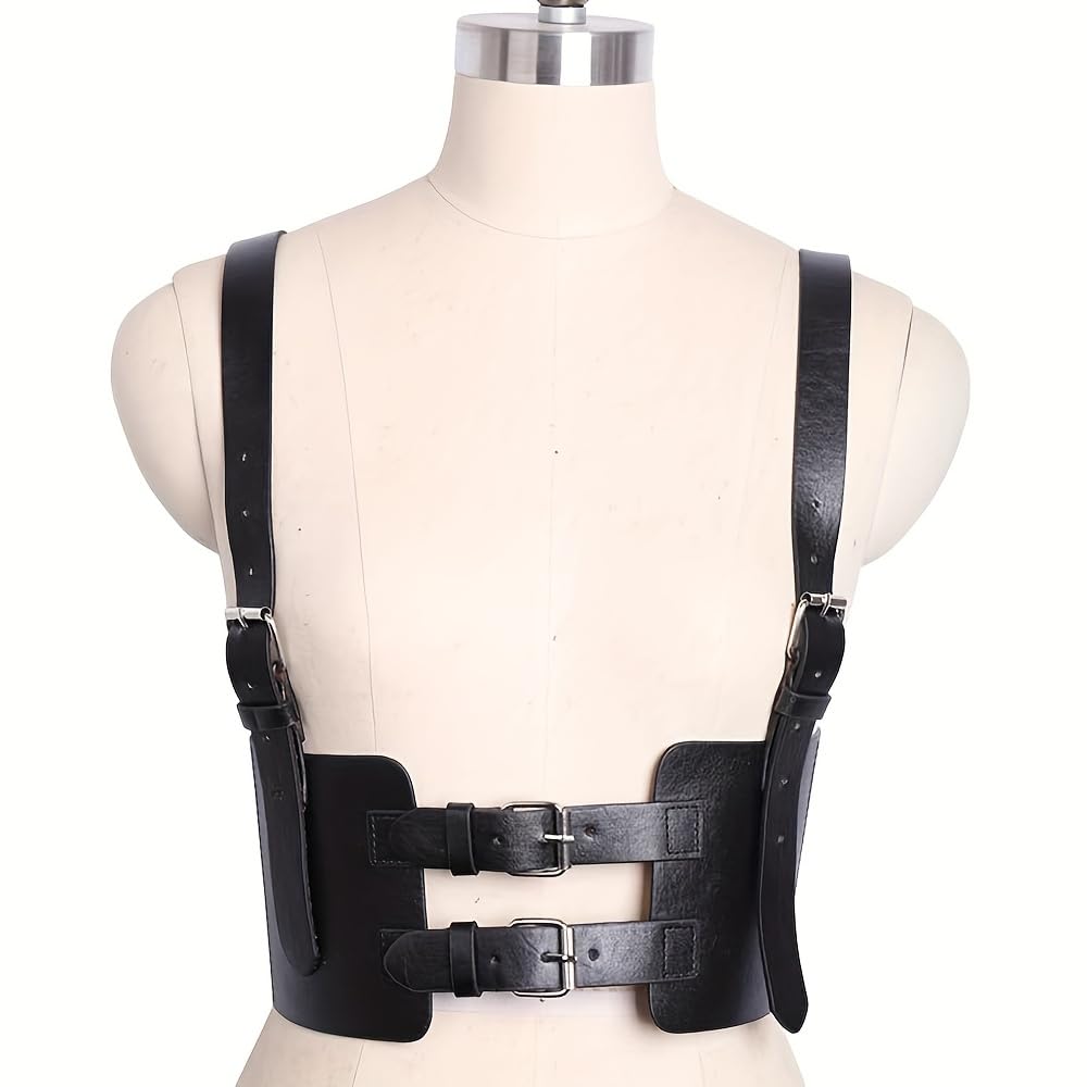 ALRICOL Women Fashion Faux Leather Waist Belt Steampunk Underbust Corset