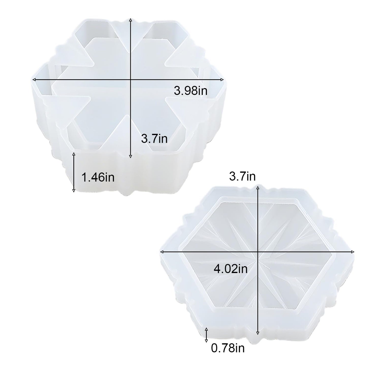 SHOSKY Snowflake Box Resin Mold, Jars Silicone Molds with Lid for Epoxy Resin Casting for DIY Jewelry Storage Box, Candy Container, Candle Vessel, Christmas Decoration