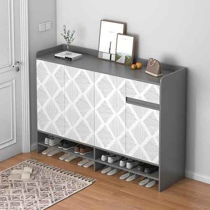 Modern Stripe Peel and Stick Wallpaper 17.3¡± x 118¡± Black and White Contact Paper Geometric Wallpaper Self Adhesive Wallpaper Removable Decorative Wallpaper for Bedroom Drawers Cabinets Decor Vinyl