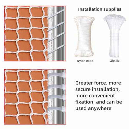 Balcony Netting for Pets£¬Apartment£¬Stair£¬Trampoline£¬Playground£¬Child Safety Rope Net£¬Driveway Net for Kids Safety£¬Baseball Softball Net Sports Netting (3.3ft¡¿9.9ft, White)