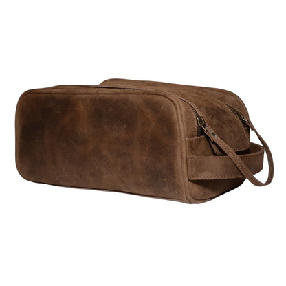 MILITARIA STUFFS Premium Buffalo Leather Unisex Toiletry Bag/Leather Travel Kit