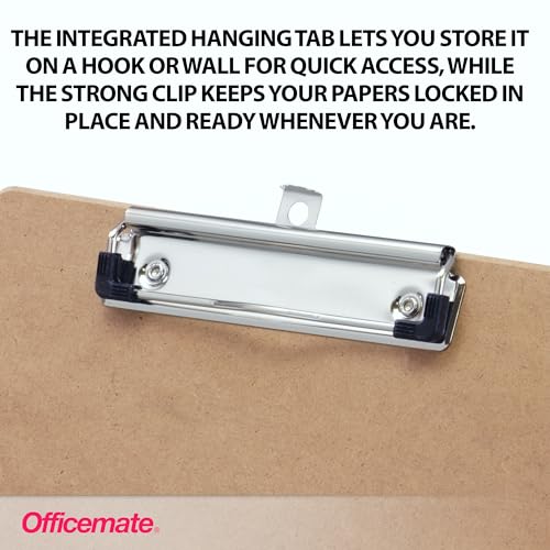 Officemate Recycled Wood Clipboards, Low Profile Clip, 6 Pack Clipboards, Letter Size (9 x 12.5 Inches), Brown (83806)
