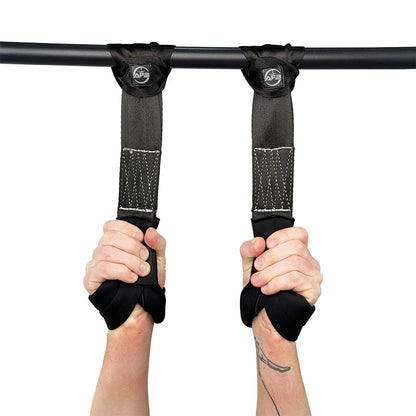 Suspension Trainer Straps - Premium Nylon Bodyweight Fitness Straps for Home & Gym Workouts, Comfortable & Safe with 540lbs Load, Black, Comes in Pairs