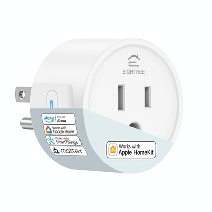 EIGHTREE Matter Smart Plug 𝗛𝗼𝗺𝗲𝗸𝗶𝘁 𝗦𝘂𝗽𝗽𝗼𝗿𝘁𝗲𝗱 𝗛𝘂𝗯 𝗥𝗲𝗾𝘂𝗶𝗿𝗲𝗱, Smart Plugs That Compatible with Alexa & Google Home, WiFi Plug w/Remote Control, Timer & Schedule 2.4GHz Wi-Fi